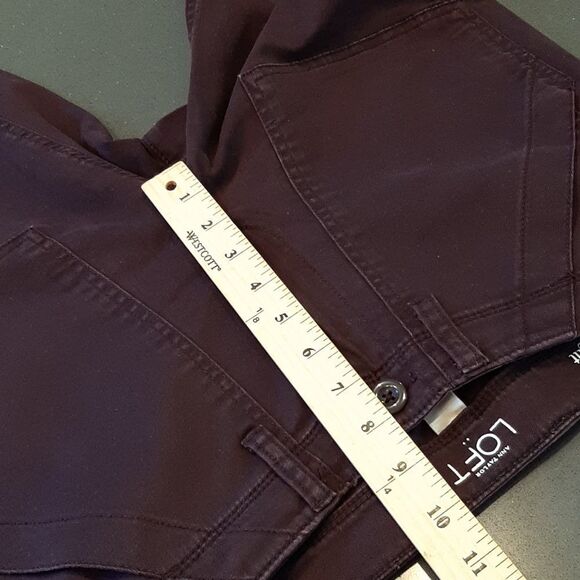 LOFT Modern Straight Pants Navy and Burgundy Bundle Of 2 - Picture 9 of 12